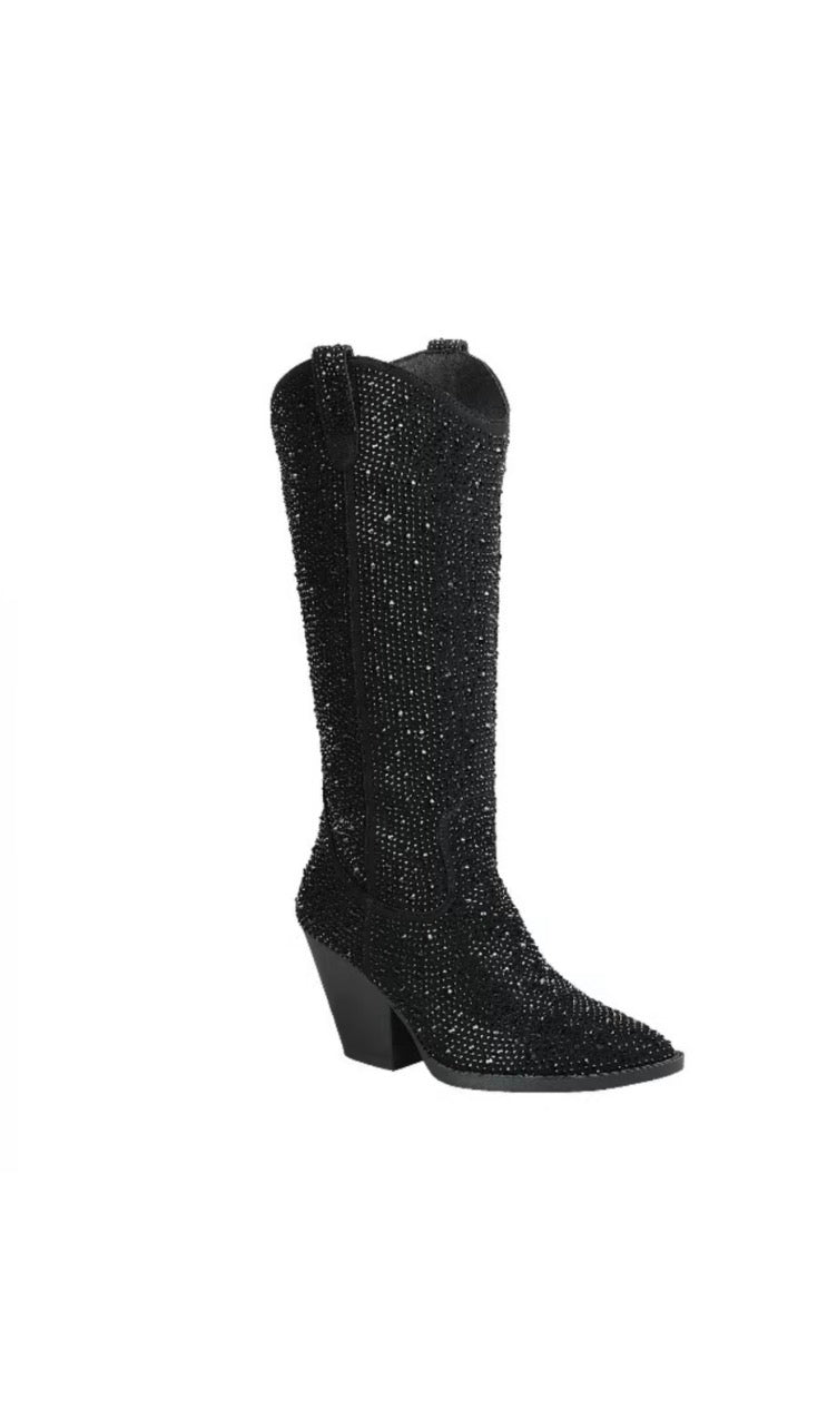 Diamond-Western  Embellished Cowgirl Boots