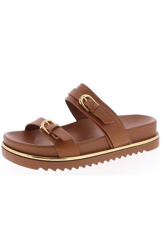 Lucia-Buckle Strappy Platform Sandals